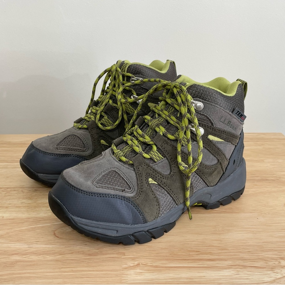 LL Bean Sneakers Kids Size 4 Trail Model TEK 2.5 Green Hiking Boots